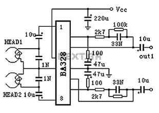 BA328 stereo preamplifier circuit