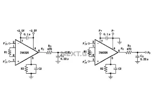Basic Connection circuit diagram INA326 327 signals and power