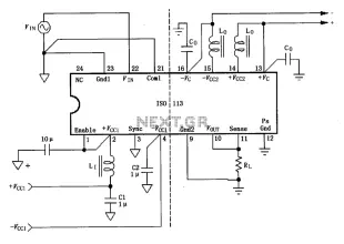 Basic circuit diagram connection of signal and power ISOll3