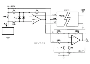 Buffer leakage current measurement circuit diagram OPA111 INA117