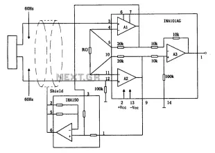 Eliminate hum instrumentation amplifier INA101 circuit