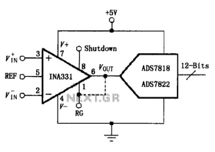 INA331 332 configured to directly drive the capacitive input A D converter circuit