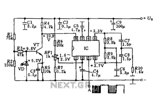Infrared receiver circuit diagram with a pre-integrated amplifiers