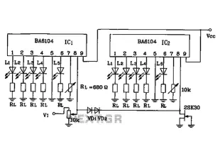 Level led level meter display driver IC a circuit diagram