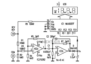 Multimeter AC DC converter circuit diagram automatically