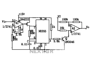 NE555 circuit diagram of a divider circuit