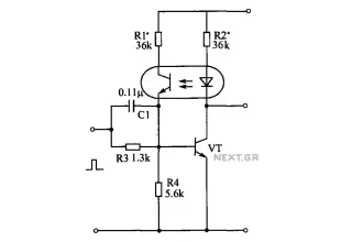Optocouplers and transistors of the bistable circuit diagram