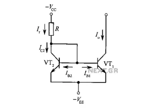 The basic circuit diagram of a constant current source mirror