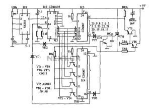 Thirty light water CNC circuit diagram CD4067 CD40193 NE555