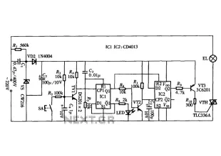 Touch delay switch circuit diagram CD4013 composed