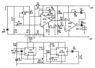 Treasury temperature measurement alarm circuit diagram F007 5G1555 F033
