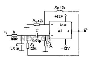 Voltage-controlled voltage source second order band-pass filter circuit