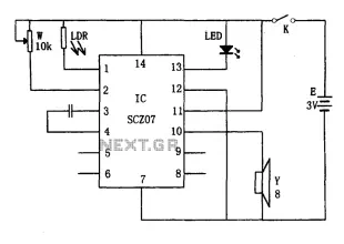 Weak light alarm SCZ07 a circuit diagram
