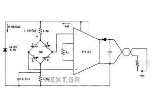 XTR101 bridge input voltage excitation circuit diagram