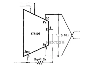 XTR106 no external transistor circuit diagram of work