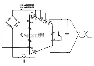 XTR112 114 bridge input current excitation circuit diagram