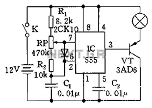 555 practical DC stepless dimmer circuit diagram