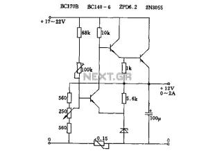 Adjustable output voltage of the series regulator circuit diagram