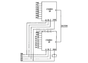 Analog multiplexer CD4051 extension circuit 1