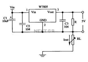 Application of the constant current source circuit by the W7805