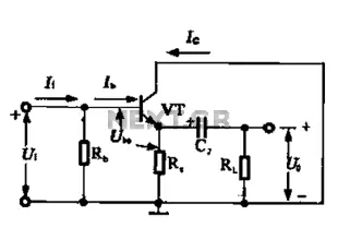 Common collector amplifier circuit DC and AC path b