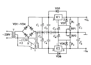 Dual adjustable power supply circuit
