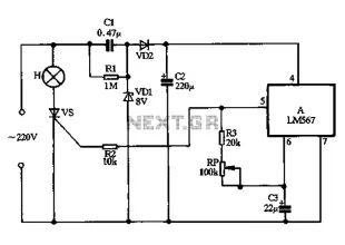 Flashing light controller with LM567 production