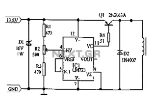LM723 voltage regulator circuit diagram consisting of cars