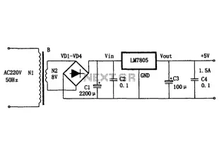 LM7805 + 5V power supply configuration