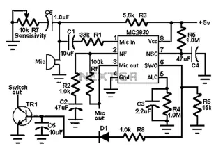 Low noise preamplifier circuit diagram of the speech