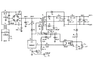 Low-noise switching power supply schematic circuit diagram
