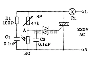 Photosensitive resistor circuit diagram of an automatic lighting