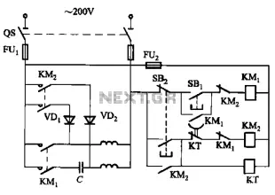 Single-phase motor energy consumption of the two brake circuits