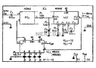 Using PLL Phase Locked Loop IC frequency N 1 to 10 of the multiplier circuit