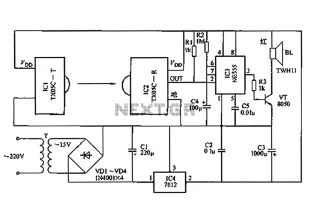 Using TX05C new infrared burglar alarm circuit diagram