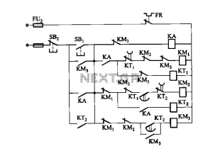 2 -Y- connection automatic three-speed motor acceleration control circuit