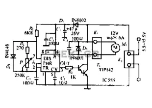 A DC motor PWM speed control circuit