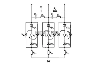 A six thyristor AC switch circuits