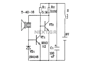 An ultrasonic transmitter circuit diagram discrete components