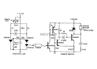 By DC variable speed motor control circuit diagram of an optical fiber