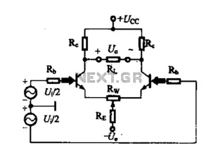 Differential amplifier circuit four connection methods and compare the characteristics of a
