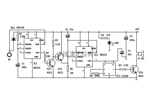 Door alarm circuit with a time of recognition NE555