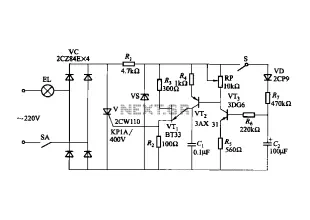 Fade one lamp dimming switch circuit