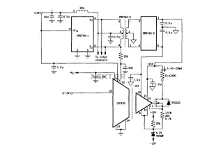 ISO120 eight-channel isolated and PWS740 0 ~ 20mA current loop circuit diagram