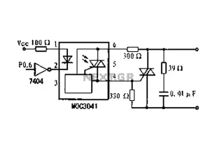 Optocouplers MOC304 dimming control circuit diagram