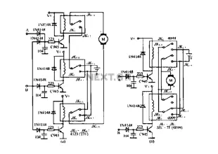 Two models of DC motor reversing control circuit