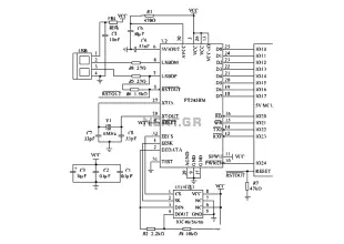 Typical hardware circuit diagram of FT245BM