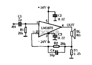 Using current feedback amplifier circuit of LM1875