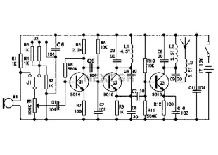 Wireless microphone circuit diagram consisting of transistors 9018