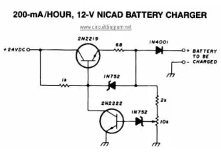 200mA per Hour 12V NiCAD Battery Charger circuit